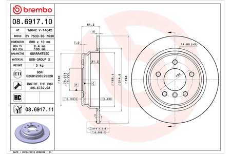 Brembo 08691711 Bremsscheibe