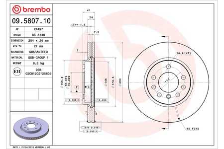 Brembo 09580710 Bremsscheibe