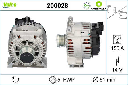 Valeo Lichtmaschine, Generator VALEO CORE-FLEX-0