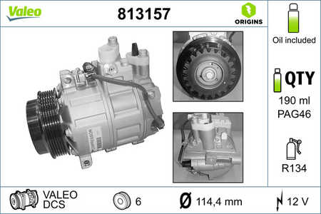 Valeo Kältemittelkompressor, Klimakompressor VALEO ORIGINS NEW O.E. TECHNOLOGIE-0