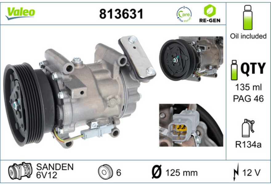 Valeo Compresor, aire acondicionado VALEO RE-GEN REMANUFACTURED-0