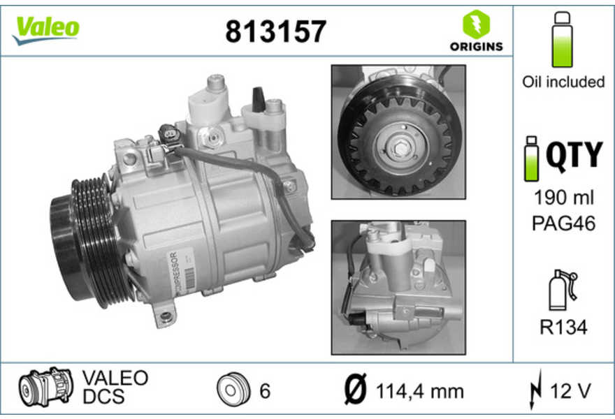 Valeo Compressor, airconditioning VALEO ORIGINS NEW OE TECHNOLOGY-0