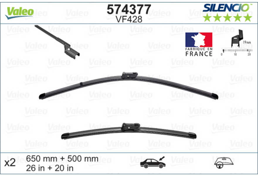 Valeo Balai d'essuie-glace SILENCIO FLAT BLADE SET-0