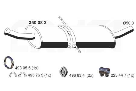 Auspuff Mittelschalldämpfer Mercedes B-Klasse W245 140PS CDi Montagesatz