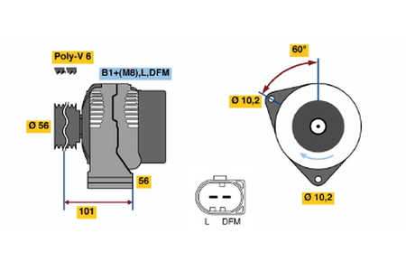 BOSCH LIMA GENERATOR MERCEDES C-KLASSE W203 E-KLASSE W211 SLK R171 CLK A209