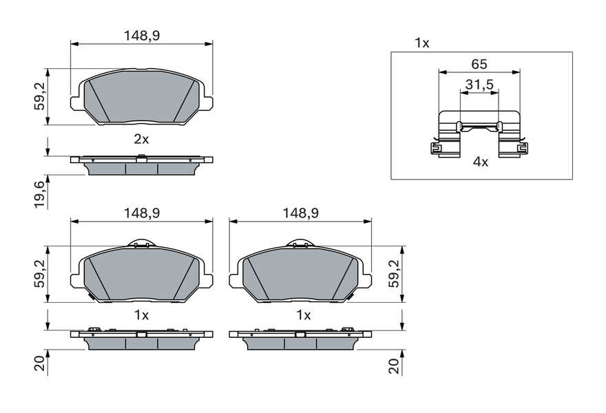 Bosch Kit de plaquettes de frein-0