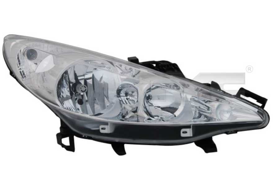 Hauptscheinwerfer TYC 20-1060-05-2 links H7// H1 für Peugeot 207 WA WC SW WK 1.4