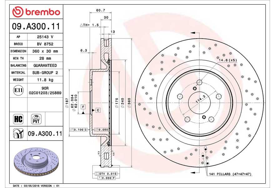 Bremsscheibe Brembo 09.A300.11 COATED DISC LINE 2 Stück