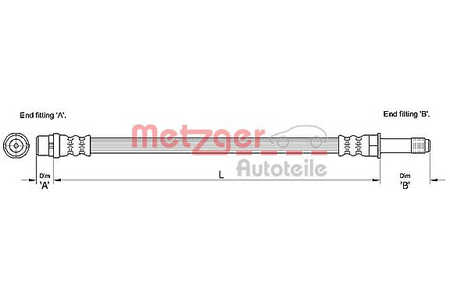 Metzger Tubo flexible de frenos-0