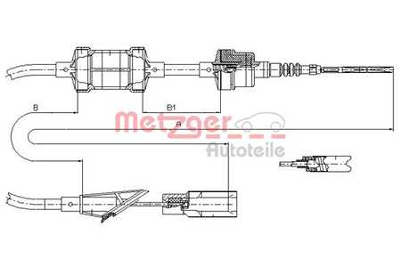 Metzger Cable de accionamiento, accionamiento del embrague-0