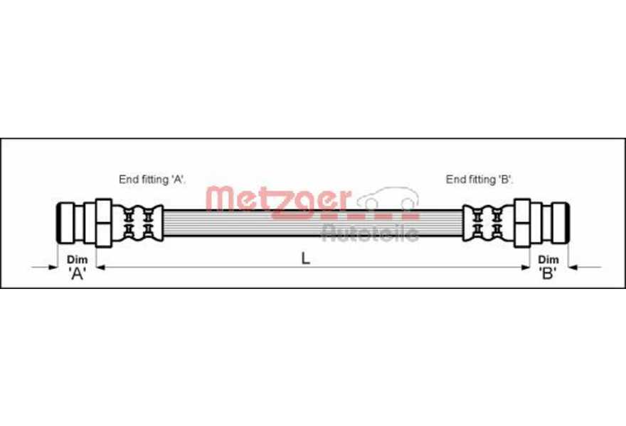 Metzger Tubo flexible de frenos-0