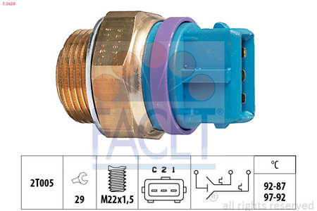 Facet Interruptor de temperatura, ventilador del radiador Made in Italy - OE Equivalent-0