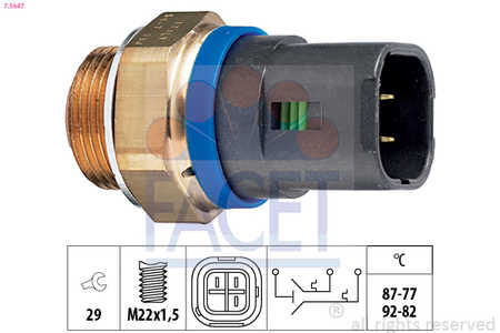 Facet Interruptor de temperatura, ventilador del radiador Made in Italy - OE Equivalent-0