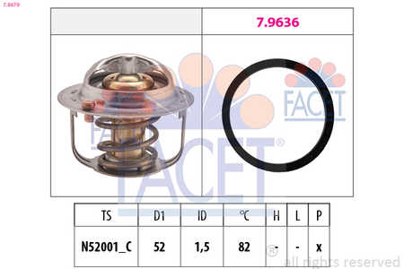 Facet Thermostat, Kühlwasserregler Made in Italy - OE Equivalent-0