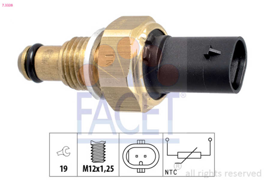Facet Sensor, temperatura combustible Made in Italy - OE Equivalent-0