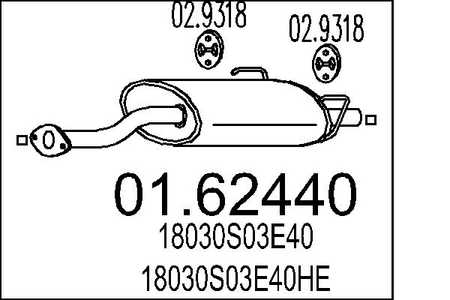 Endschalldämpfer Honda Civic V EJ9 Hatchback Auspuff