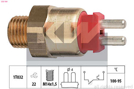 KW Temperatuurschakelaar, radiateurventilator Made in Italy - OE Equivalent-0