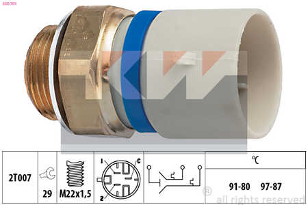 KW Temperatuurschakelaar, radiateurventilator Made in Italy - OE Equivalent-0