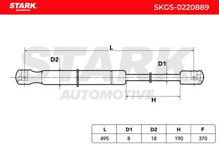 STARK Ammortizatore pneumatico, Cofano bagagli /vano carico-0